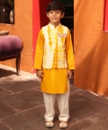 Tie and Die Nehru Jacket with Kurta Set