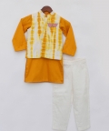 Tie and Die Nehru Jacket with Kurta Set