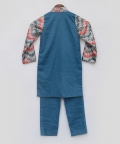Blue Zik Zak Kurta with Pant