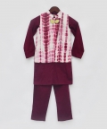 Tie and Dye Nehru Jacket with Kurta Set