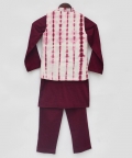 Tie and Dye Nehru Jacket with Kurta Set