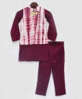Tie and Dye Nehru Jacket with Kurta Set