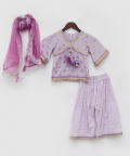 Lilac Embroidered Kurti with Sharara