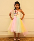 Multi Colour High Low Dress