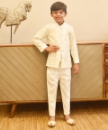 Ivory Embroidered Bandgala With Pant
