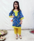 Blue Printed Suit Set