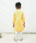 Orange Bandhej Achkan Set