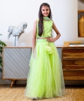Green Boti Net Lehenga Set
