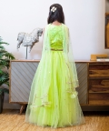 Green Boti Net Lehenga Set