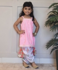 Pink Stripe Kurti Salwar Set