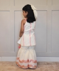 Off White Embroidered Kurti Sharara Set