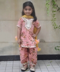 Peach Printed Kurti Salwar