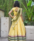 Yellow Boti Choli With Lehenga And Dupatta
