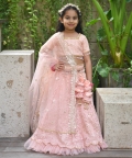 Peach Thread Lehenga Set