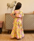 Pink Embroidery Top With Printed Sharara
