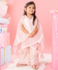 Flarry Organza Cape With Crop Top And Embroidered Pants