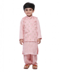 Peach Kurta with jacket set