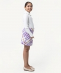 One Friday Off White Checks Dress For Kids Girls