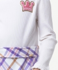 One Friday Off White Checks Dress For Kids Girls