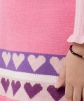 One Friday Pink Heart Print Skirt For Kids Girls