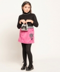 Rosy Houndstooth Skirt