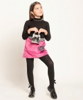 Rosy Houndstooth Skirt