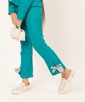 Whimsical Teal Trousers