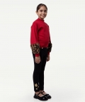 One Friday Red Animal Printed Sweater For Kids Girls