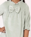 One Friday Mint Solid Dress For Kids Girls