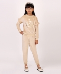 One Friday Beige Woolen Top For Kids Girls