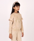 One Friday Beige Woolen Top For Kids Girls
