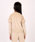 One Friday Beige Woolen Top For Kids Girls