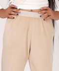 One Friday Beige Relaxed Knitted Trouser For Kids Girls