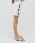 White Graphic Shorts