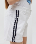White Graphic Shorts