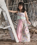 Pink And Tropical Print Lehengas, Strappy Blouse