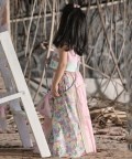 Pink And Tropical Print Lehengas, Strappy Blouse