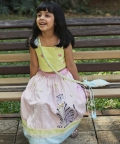 Butterfly Print Strappy Blouse, Potli Bag Set