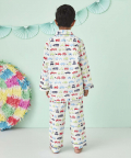 Car Cooper Print Notch Collared Nightsuit