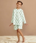 Round Neck Party Lion Print Nightsuit With Shorts