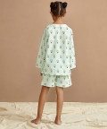 Round Neck Party Lion Print Nightsuit With Shorts