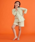 Round Neck Bunny Hopper Print Nightsuit With Shorts
