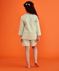 Round Neck Bunny Hopper Print Nightsuit With Shorts
