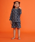 Round Neck Rudolph The Deer Print Nightsuit With Shorts