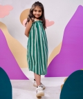 Lush Striped Tie-Up Maxi Dress