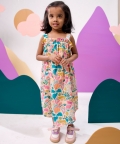 Jungle Bungle Printed Cotton Tie-Up Maxi Dress