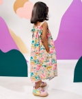 Jungle Bungle Printed Cotton Tie-Up Maxi Dress