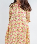 Block Printed Jaal Motif Kurta And Pants Set