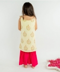 Yellow Boota Block Printed Kurta Set