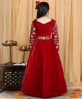 Velvet With Hand Embroidery On Blouse And Waist Belt
